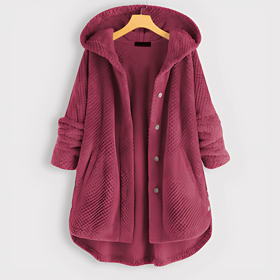 Drune | Fleece Strickjacke mit Kapuze