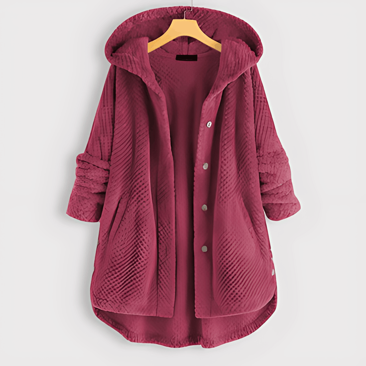Drune | Fleece Strickjacke mit Kapuze