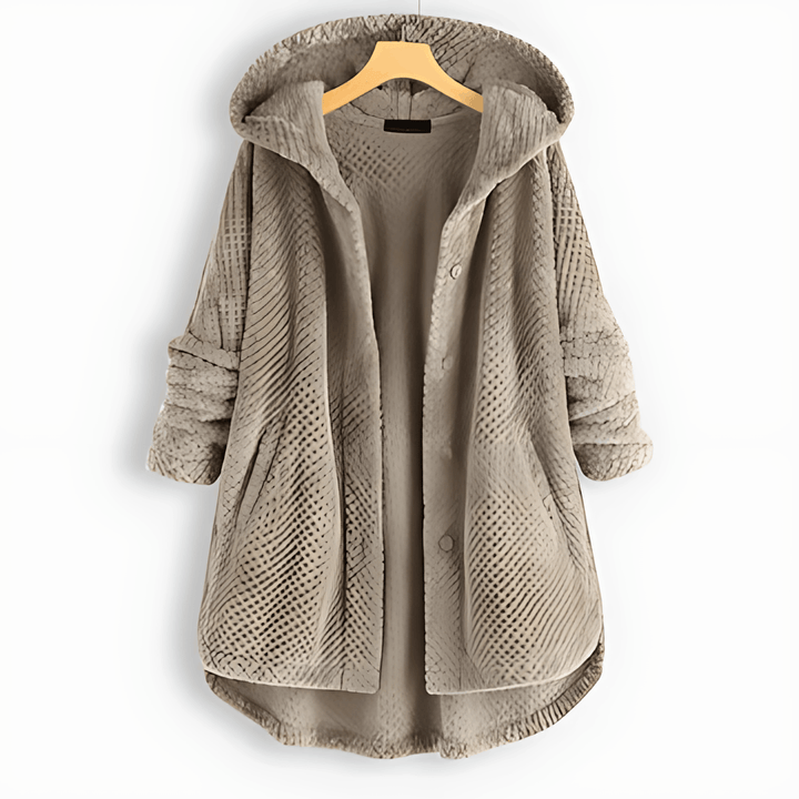 Drune | Fleece Strickjacke mit Kapuze