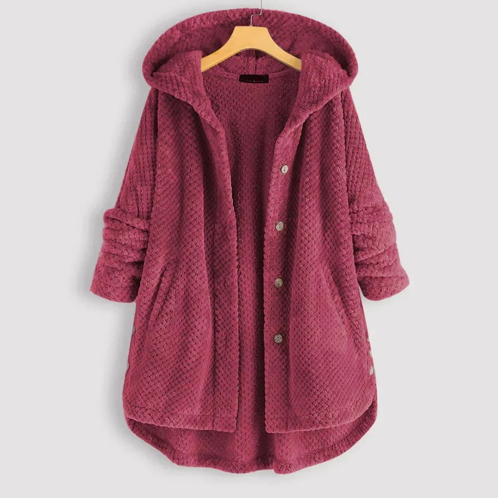 Drune | gepolsterter Kapuzenbutton-Up-Mantel - Plüschwärme - Lässige Passform - Winterliche Freizeit-Layer