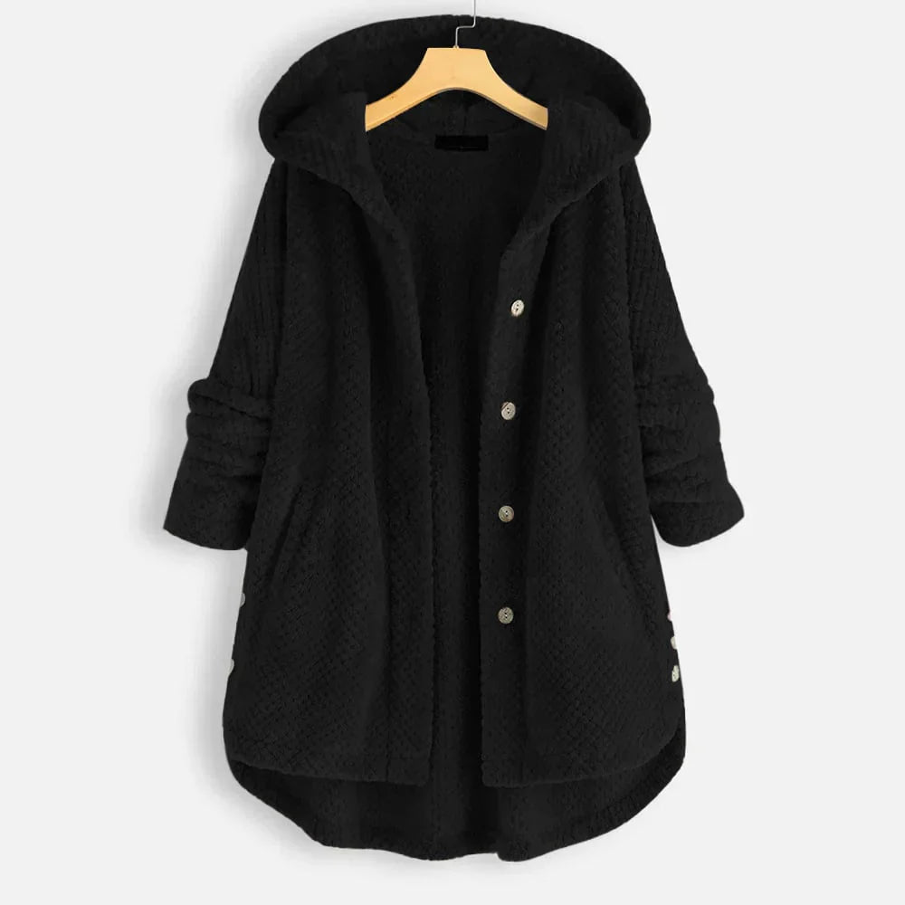 Drune | gepolsterter Kapuzenbutton-Up-Mantel - Plüschwärme - Lässige Passform - Winterliche Freizeit-Layer