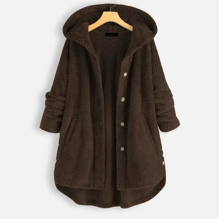 Drune | gepolsterter Kapuzenbutton-Up-Mantel - Plüschwärme - Lässige Passform - Winterliche Freizeit-Layer