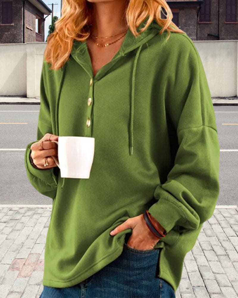 Drune | Hoodie mit Knopfverschluss