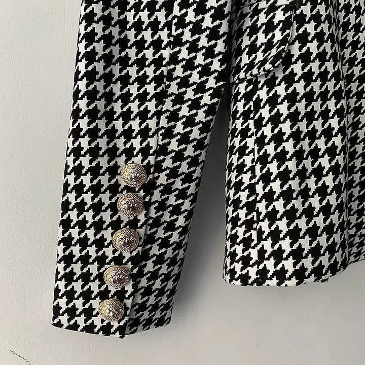 Drune | Hahnentritt Blazer Damen - Lässig - Karierter