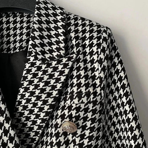Drune | Hahnentritt Blazer Damen - Lässig - Karierter