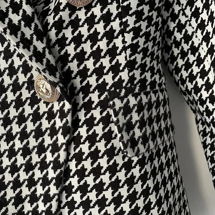 Drune | Hahnentritt Blazer Damen - Lässig - Karierter