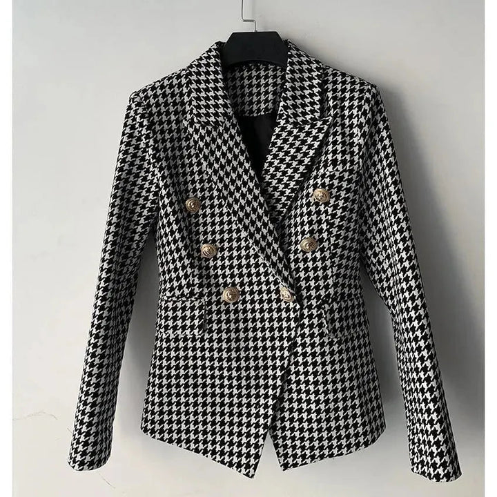 Drune | Hahnentritt Blazer Damen - Lässig - Karierter