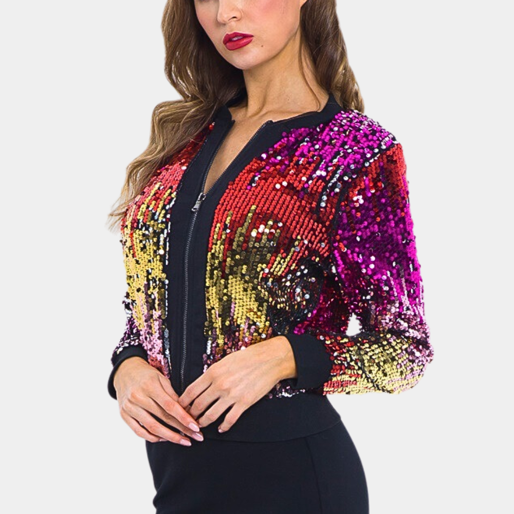 Drune | Herbst Pailletten Kurzjacke für Damen