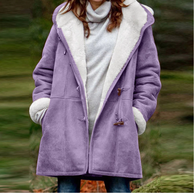Drune | Wildleder Toggle Duffle Mantel Kapuze Winter Duffle Mantel