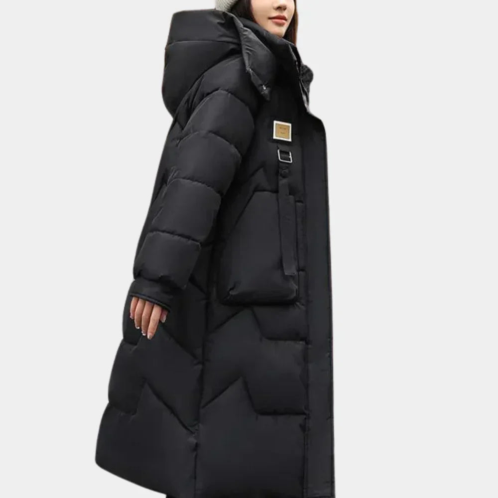 Drune | Kapuzenjacke mit Puffmuster für Frauen