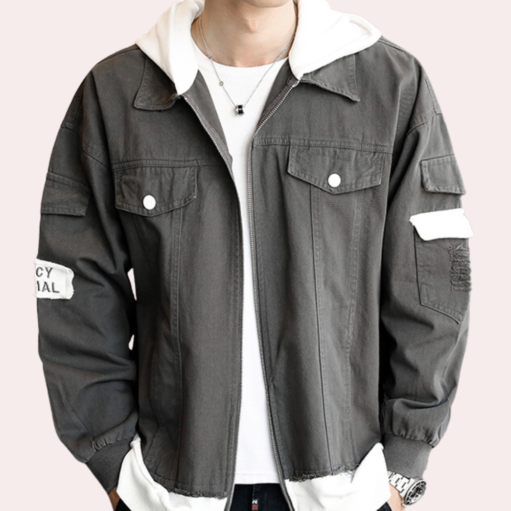 Drune | Bequemer Denim Kapuzenpullover