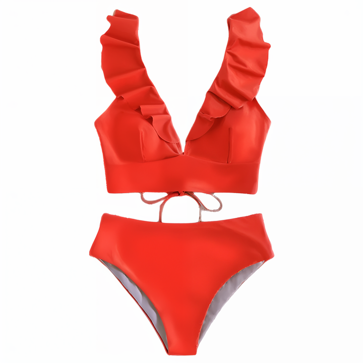 Drune | Bikini-Set mit Rüschen und hoher Taille