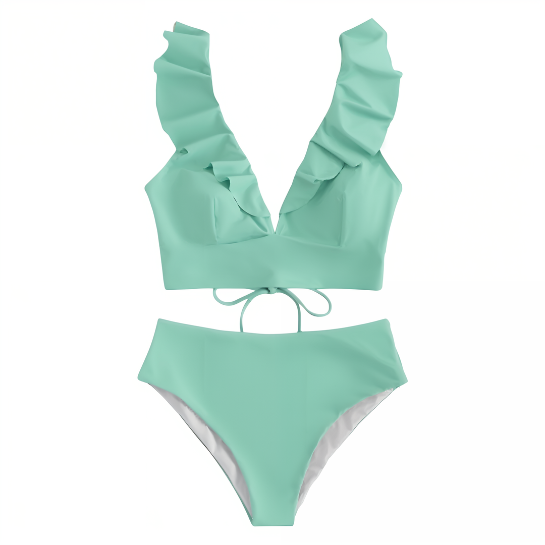 Drune | Bikini-Set mit Rüschen und hoher Taille