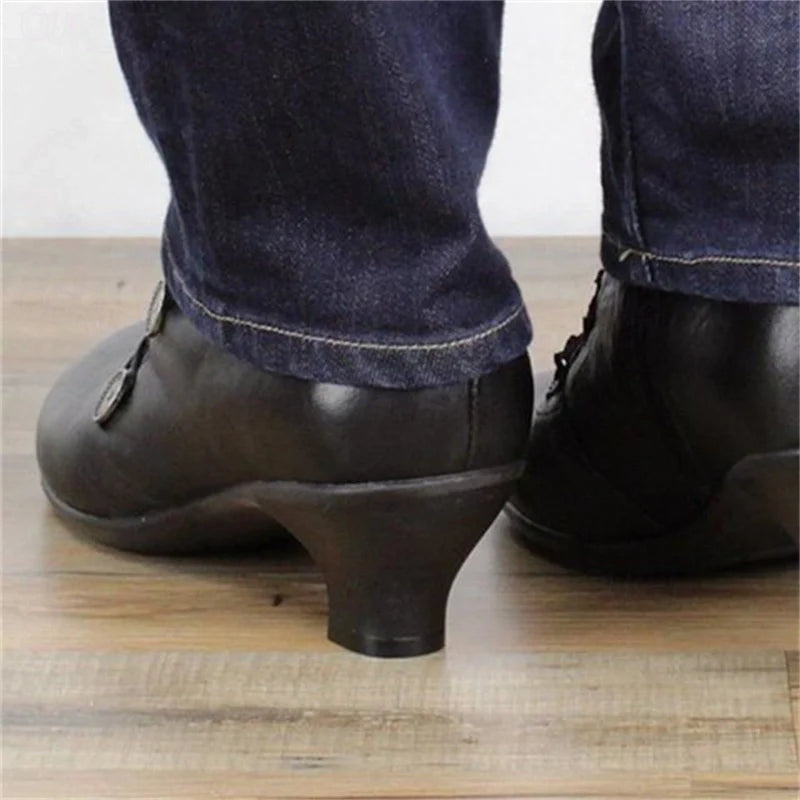 Drune | Damen Viktorianische Schnür-Stiefeletten mit Spitzenbesatz
