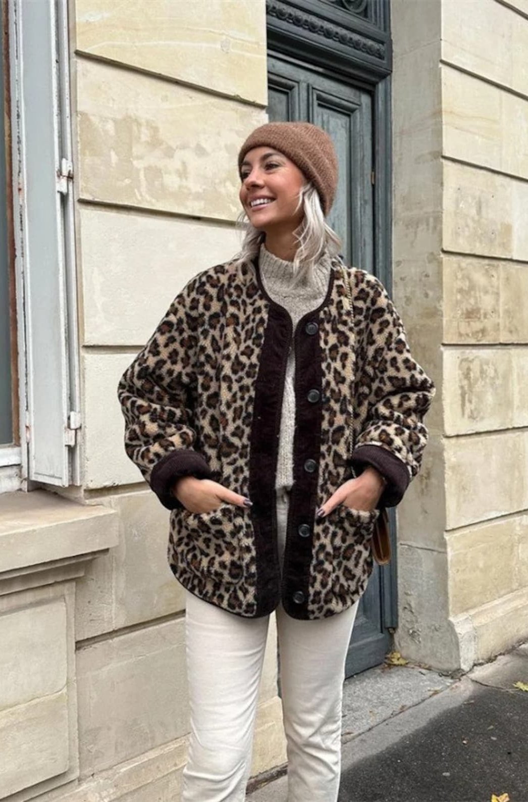 Drune | Lässiger Cardigan Tierdruck Bequem und Stilvoll