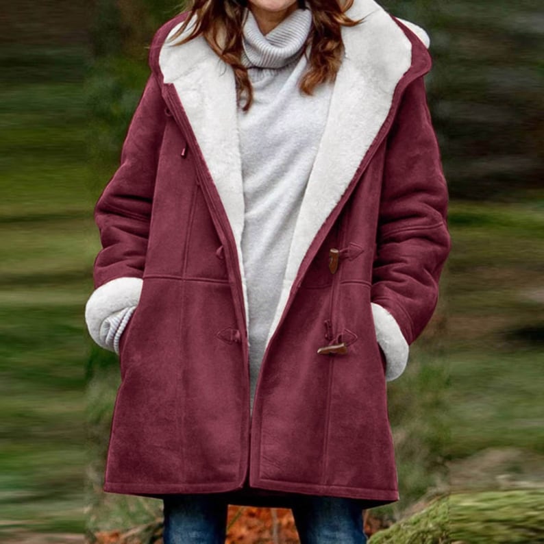 Drune | Wildleder Toggle Duffle Mantel Kapuze Winter Duffle Mantel