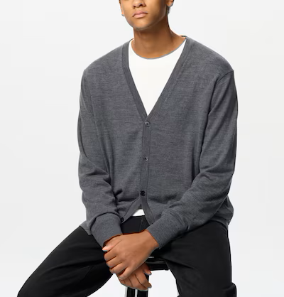 Drune | Merino Strickjacke V-ausschnitt