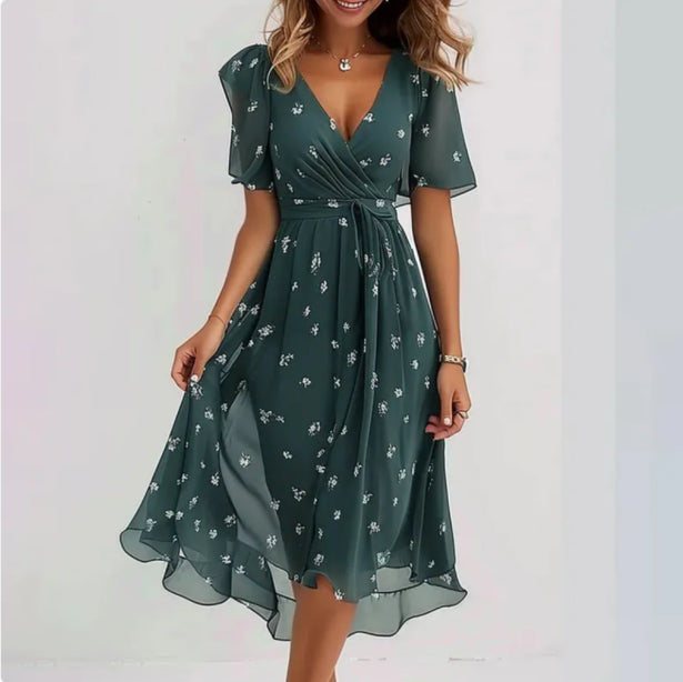 Drune | Elegantes Damen Kleid mit V-Ausschnitt
