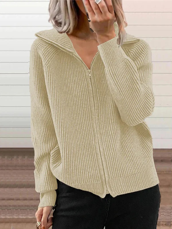 Drune | Rippstrick-cardigan mit Reißverschluss Weich und Stilvoll Perfekt Für Schichten