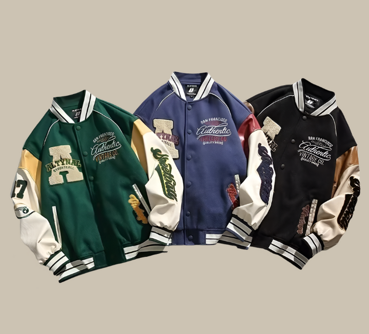 Drune | Trendy Übergroße Weinlese Baseballjacke Für Herren