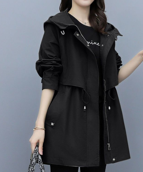 Drune | Langer Wasserdichter Trenchcoat für Damen Mit Kapuze