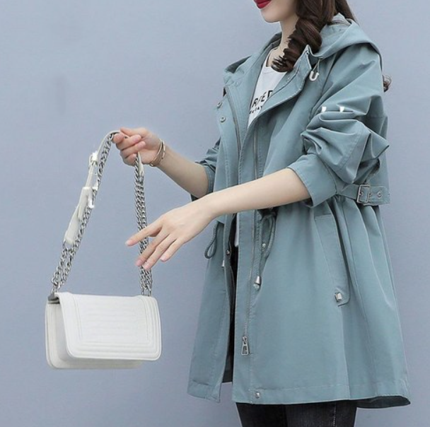 Drune | Langer Wasserdichter Trenchcoat für Damen Mit Kapuze