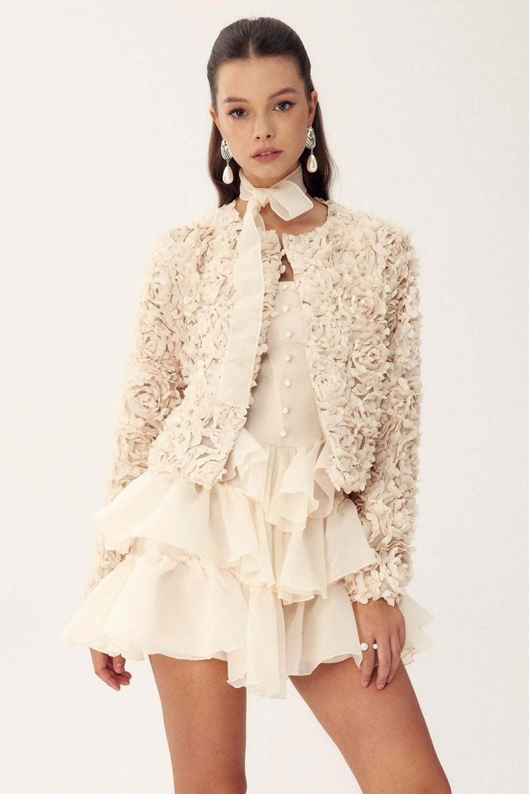 Drune | Floral Applikation Kurzjacke