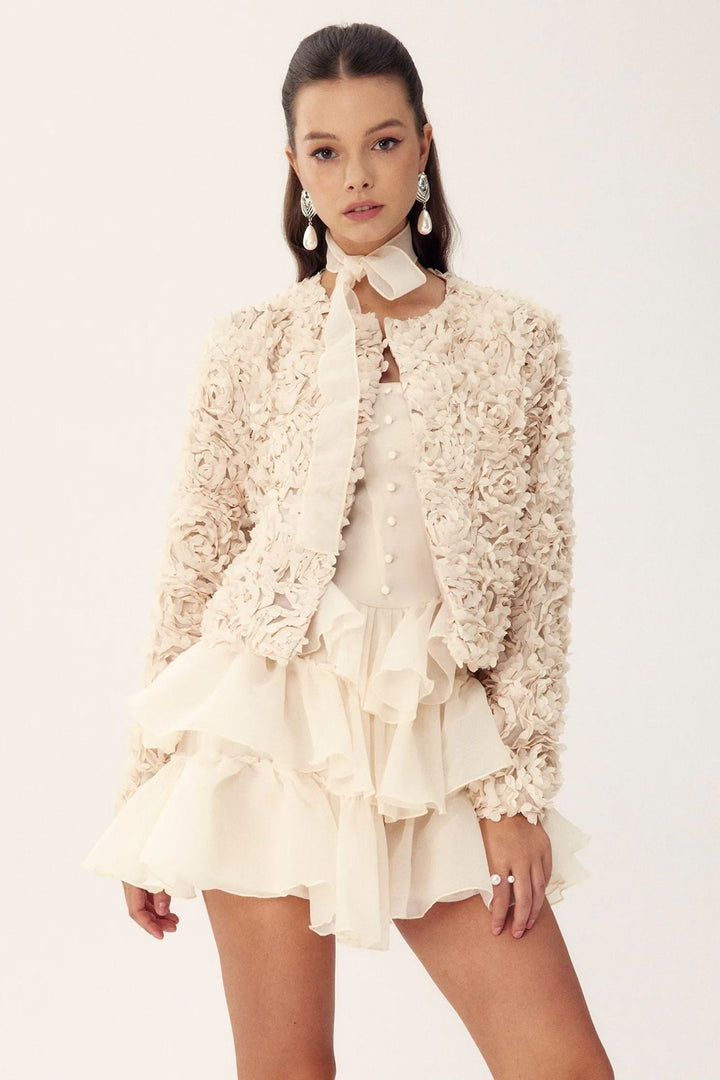 Drune | Floral Applikation Kurzjacke