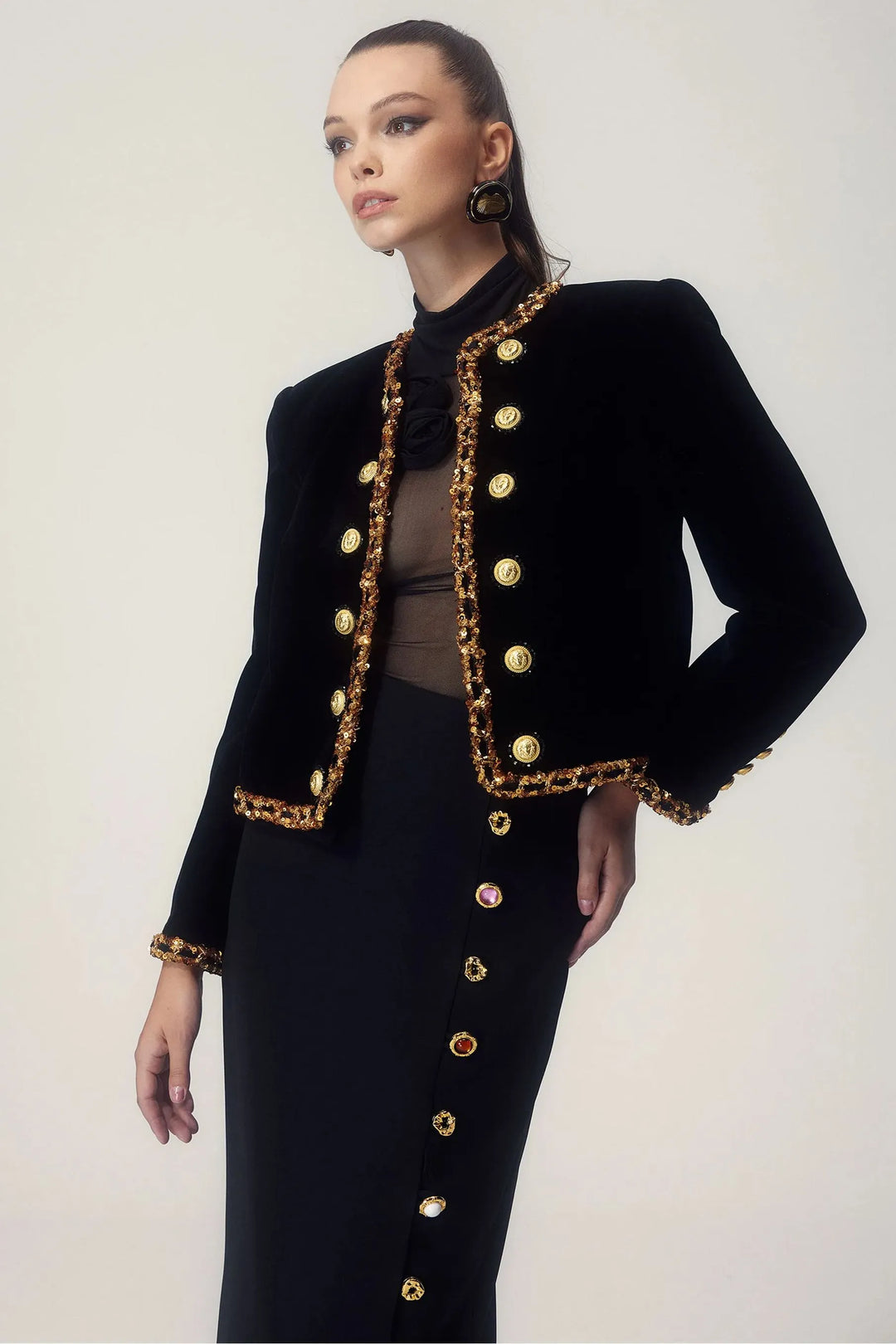 Drune - Elegante Jacke mit Knöpfen