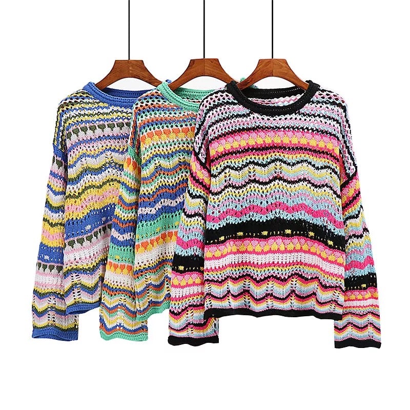 Drune | Buntgestreifter Strickpullover