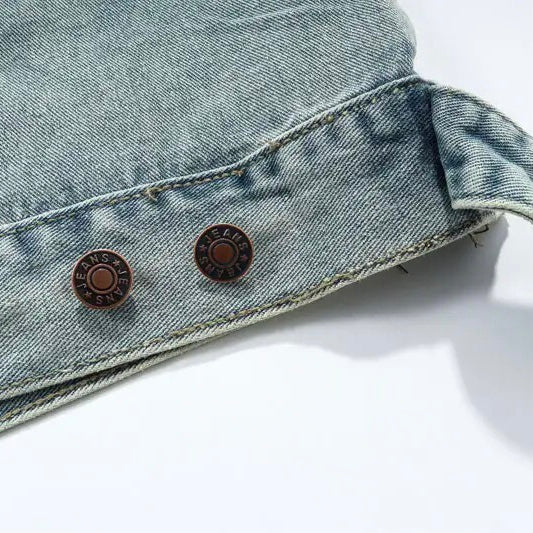 Drune | Washed-Denim-Jacke mit Kapuze
