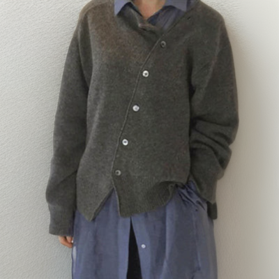 Drune | Strickjacke Weiche Wollmischung Übergroß Fit Knopfverschluss Gerippte Bündchen