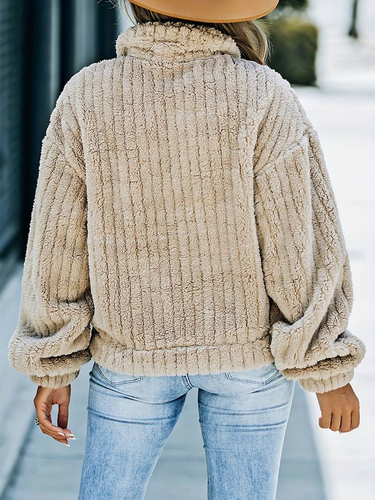 Drune | Damen Kunstpelzjacke - Oversized Schnitt - Reverskragen - Knopfverschluss - Warm & Gemütlich