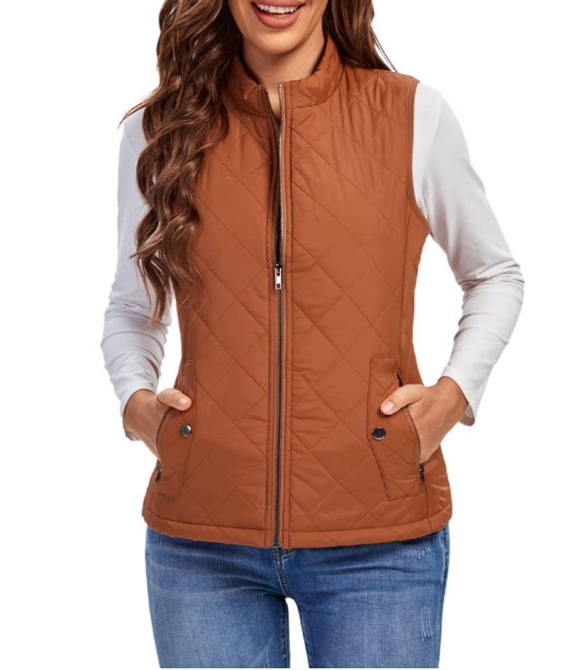 Drune | Gestepptes Zip-Up-Weste mit Taschen für Damen