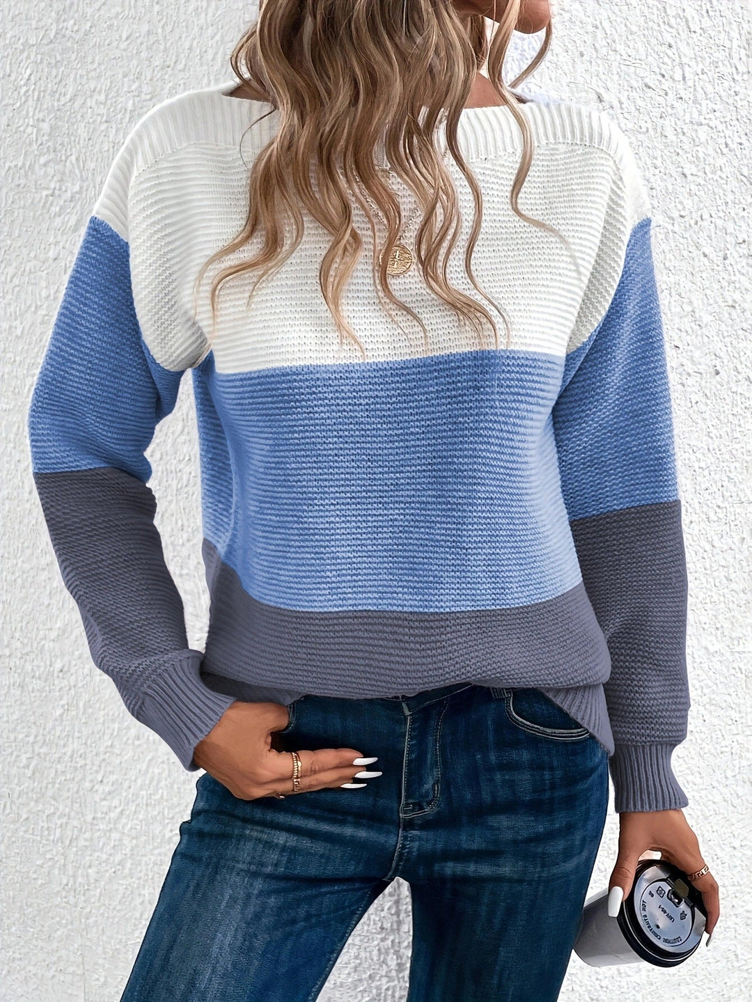 Drune | Blockstreifen Strickpullover Weicher Komfort Lässiger Stil