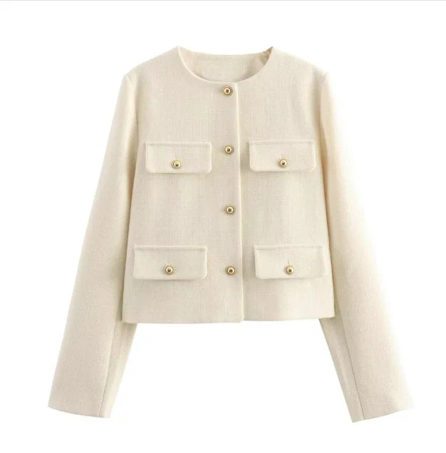 Drune | Vintage Blazer mit Langen Ärmeln für Frauen