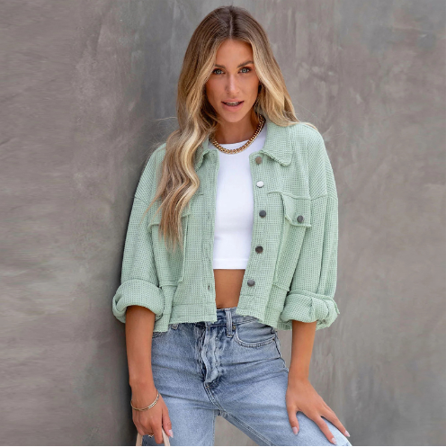 Drune | Lässige Kurze Jacke Baumwolle Leicht und Trendy