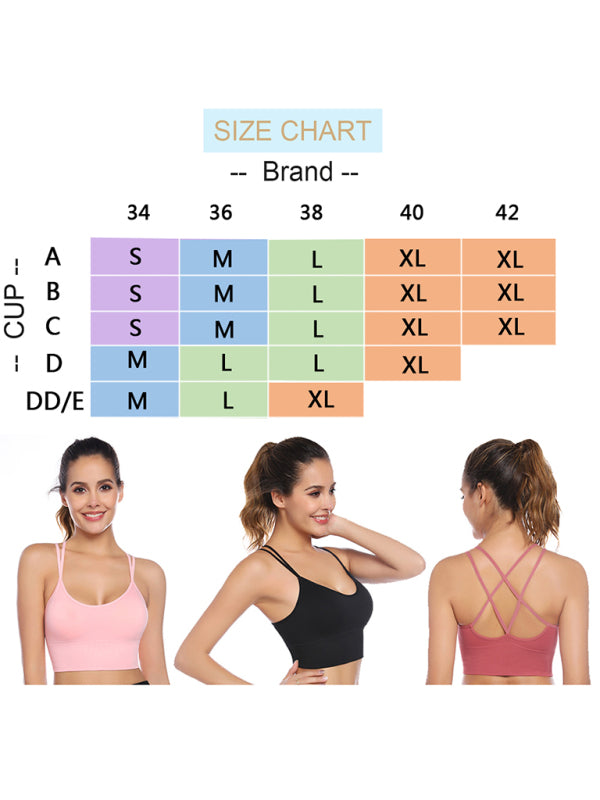 Drune | 3er Pack Damen Sport Bh Gepolstert Crisscross Yoga Bh Nahtlos Mittel Impact Fitness Activewear
