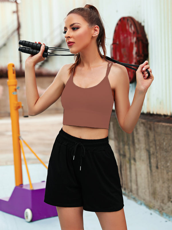 Drune | 3er Pack Damen Sport Bh Gepolstert Crisscross Yoga Bh Nahtlos Mittel Impact Fitness Activewear