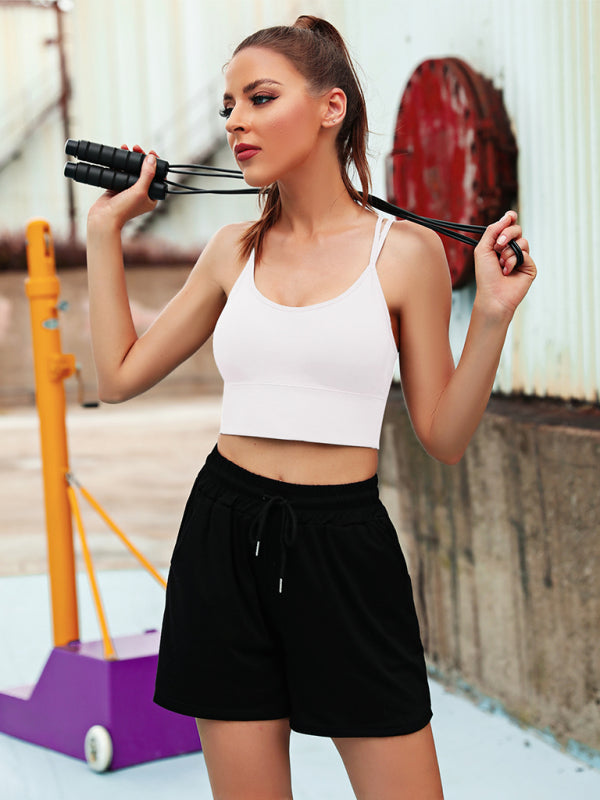 Drune | 3er Pack Damen Sport Bh Gepolstert Crisscross Yoga Bh Nahtlos Mittel Impact Fitness Activewear