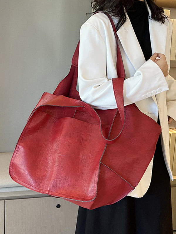 Drune | Einfach Große Tasche Weiches Leder Große Kapazität Ein Schulter Tragbare Tote Tasche