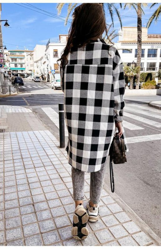 Drune | Plaid Shacket - Leichte Wärme - Knopfverschluss-Stil - Lässige Schicht