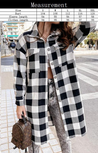 Drune | Plaid Shacket - Leichte Wärme - Knopfverschluss-Stil - Lässige Schicht