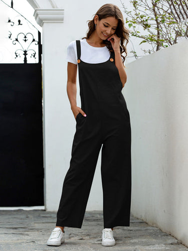 Drune | Damen Gewebte Retro Lässige Lange Latzhose