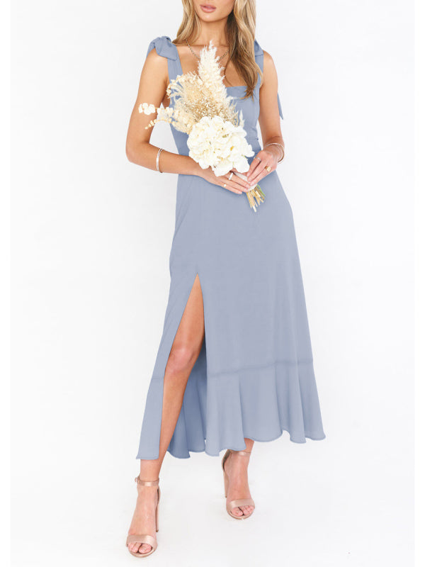 Drune | Damen Elegantes und Modisches Pendel Schlitz Französisches High-end Gefühl Kleid