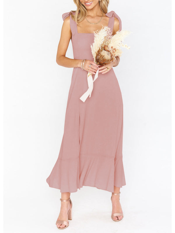 Drune | Damen Elegantes und Modisches Pendel Schlitz Französisches High-end Gefühl Kleid