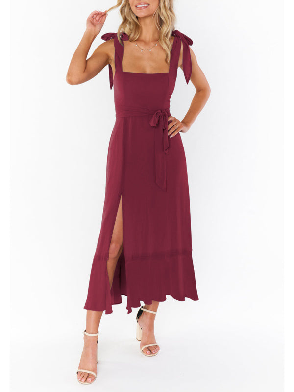 Drune | Damen Elegantes und Modisches Pendel Schlitz Französisches High-end Gefühl Kleid