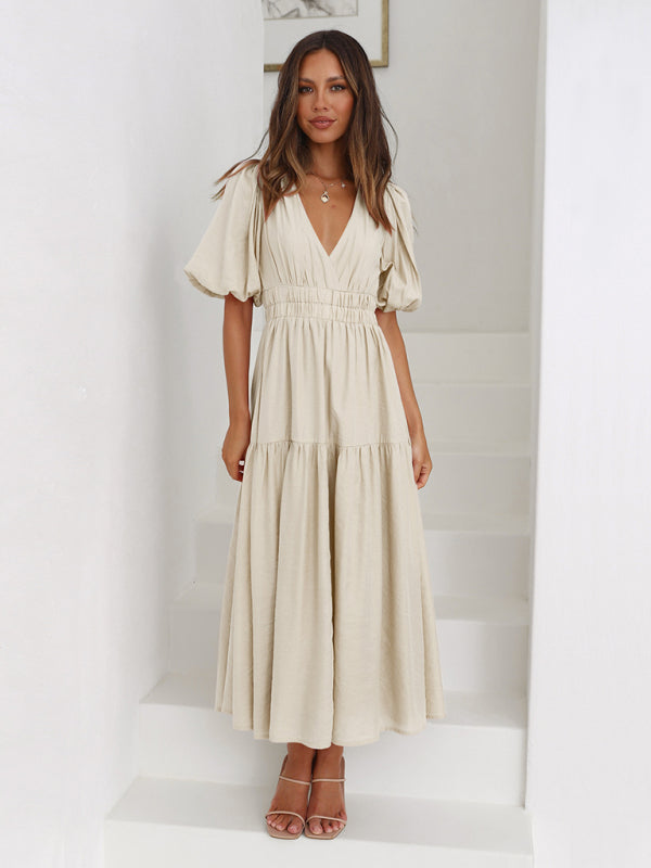 Drune | Maxikleid mit Puffärmeln