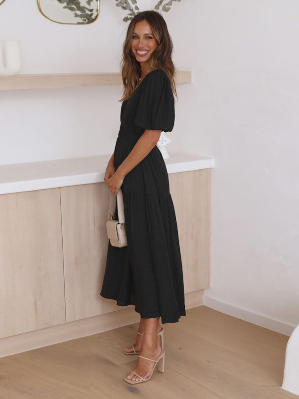Drune | Maxikleid mit Puffärmeln