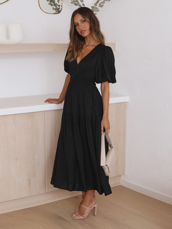 Drune | Maxikleid mit Puffärmeln